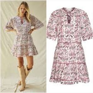 Chic Floral Mini Dress in Pink and White